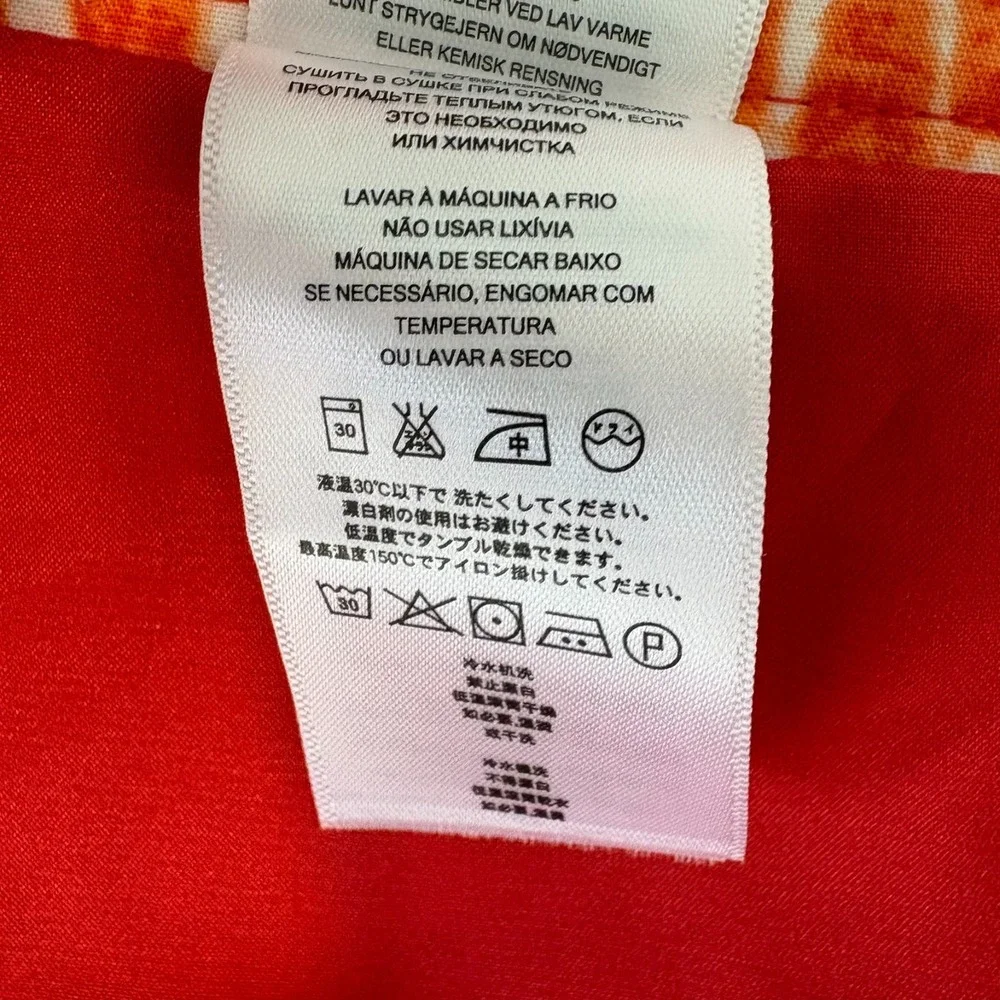 Michael Kors Womens Orange Vibrant Abstract Print Back Zip Mini Skirt‎ Size 16